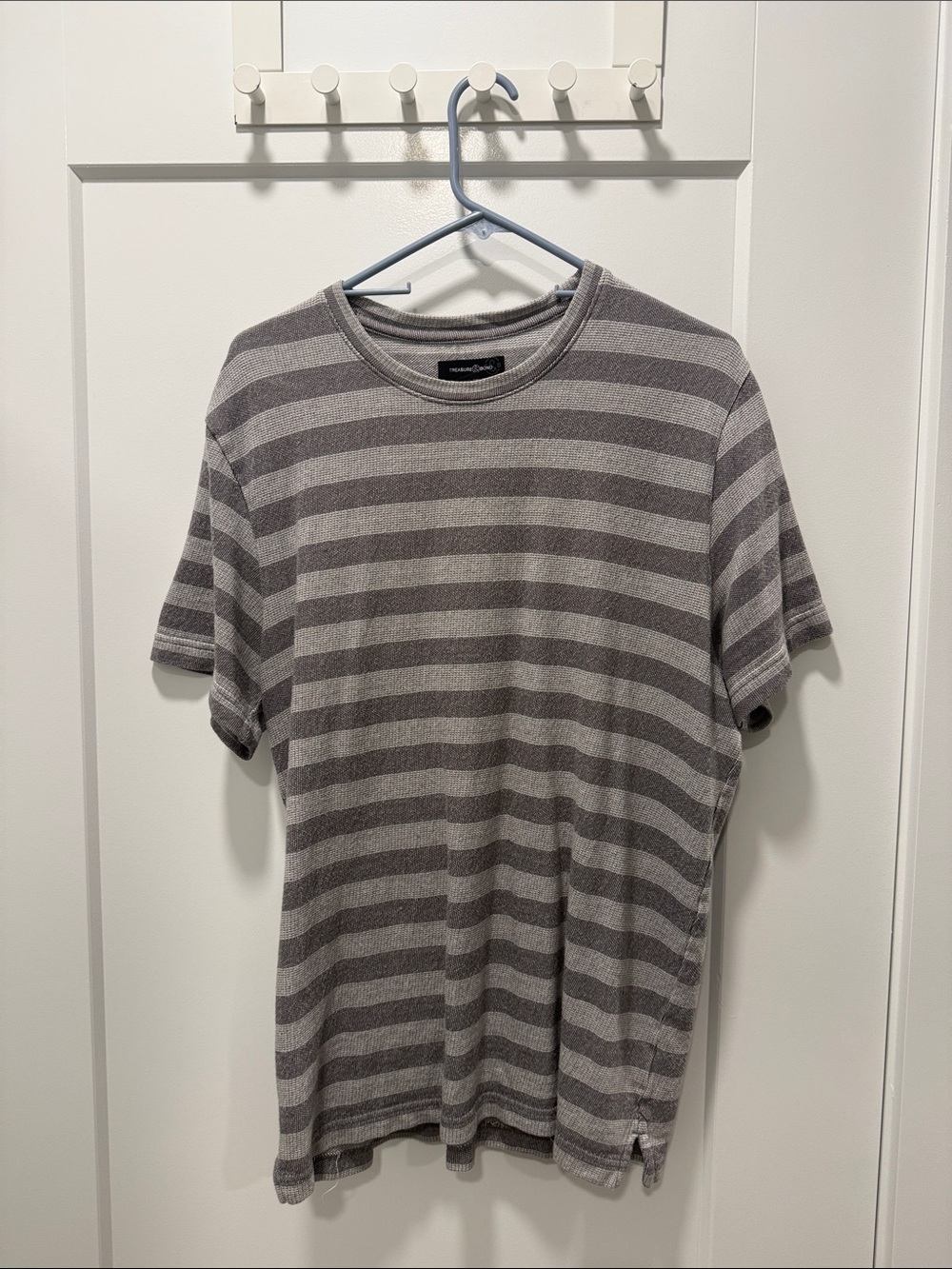 Treasure & Bond Gray Striped Short-Sleeve Tee
